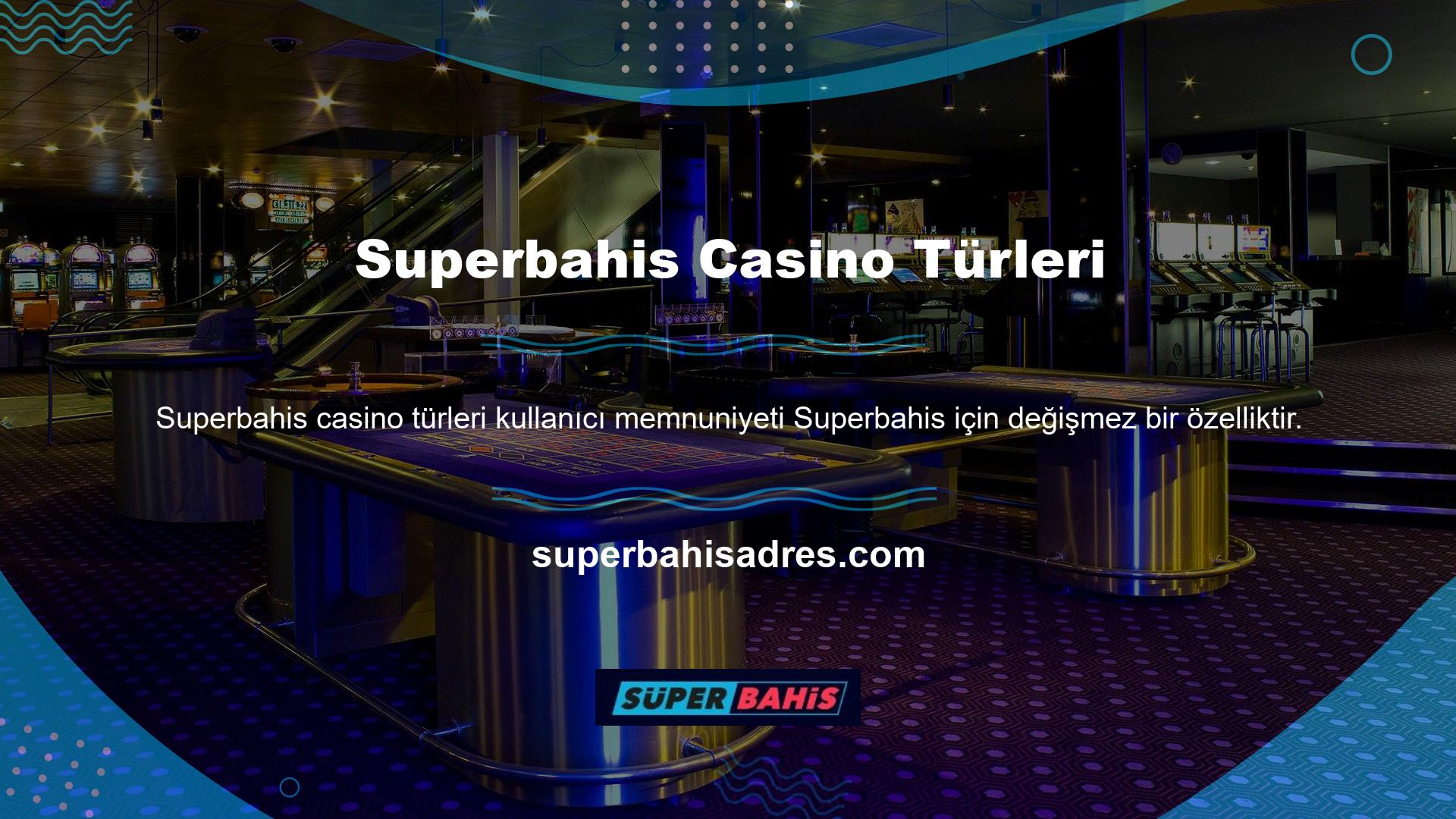Superbahis Casino bölümü çeşitli bahis seçenekleri sunmaktadır